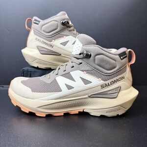 Salomon Elixir Activ GTX Womens Size 6 Shoes Brown Waterproof Hiking Sneakers
